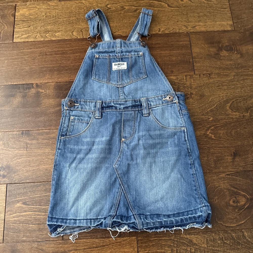 OshKosh B'gosh Overall Denim Jean Skirt Girls Size 6